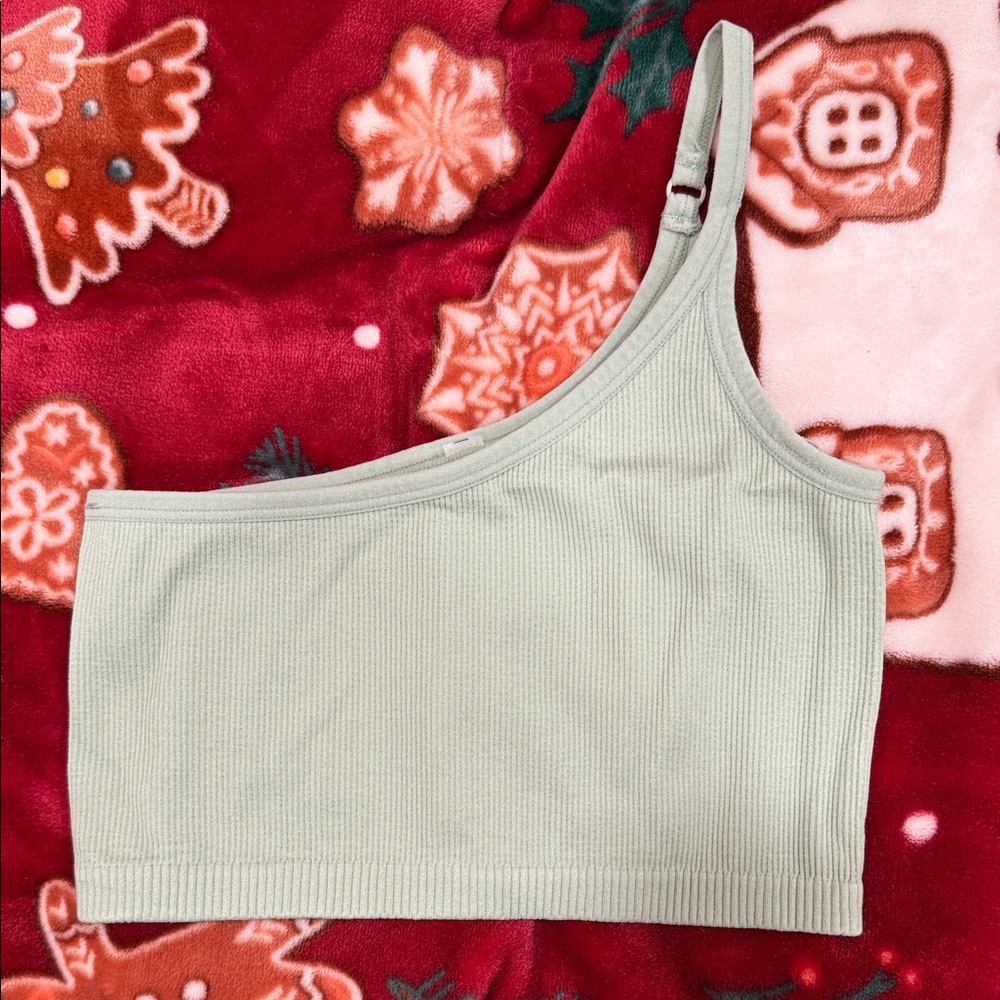 One-Shoulder Ribbed Crop Top - Picture 1 of 5